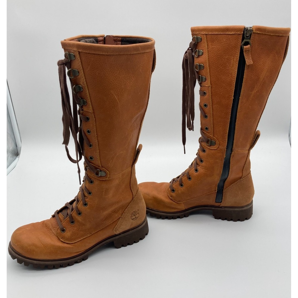 Timberland 15" Tall Brown Leather Riding Boots Waterproof Women's US 7 - Picture 3 of 14